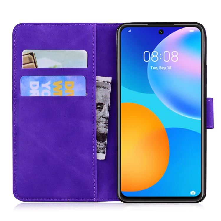 For Huawei P smart 2021 / Y7a Skin Feel Pure Color Flip Leather Phone Case
