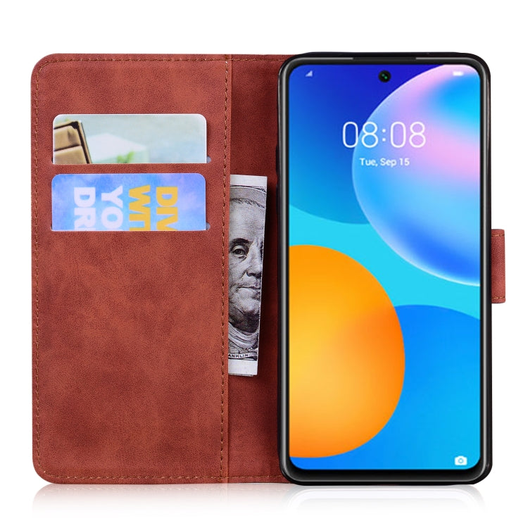 For Huawei P smart 2021 / Y7a Skin Feel Pure Color Flip Leather Phone Case