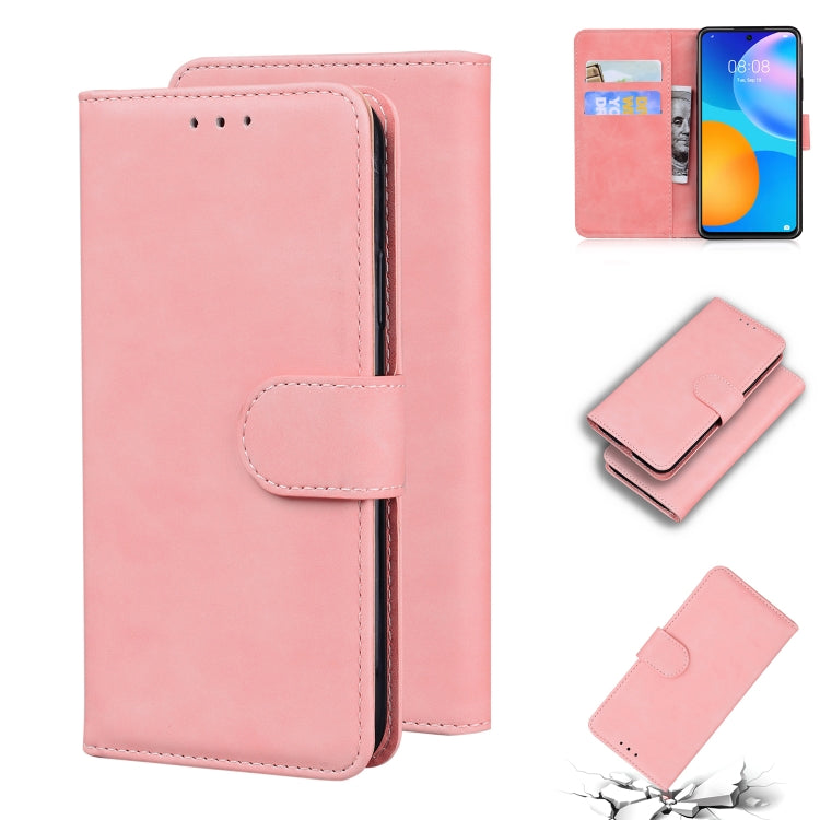 For Huawei P smart 2021 / Y7a Skin Feel Pure Color Flip Leather Phone Case