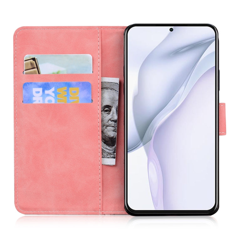 For Huawei P50 Skin Feel Pure Color Flip Leather Phone Case