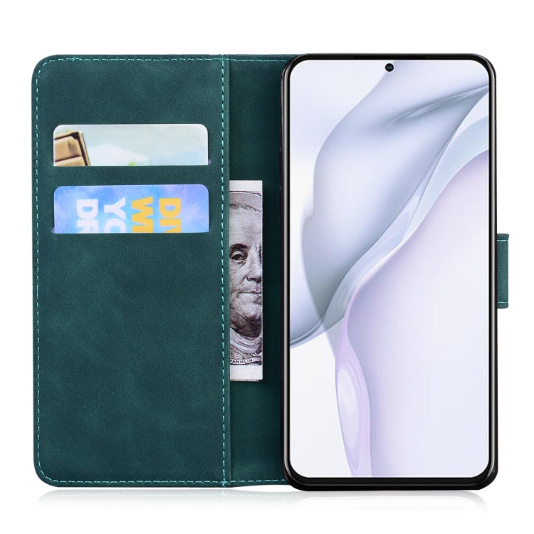 For Huawei P50 Pro Skin Feel Pure Color Flip Leather Phone Case