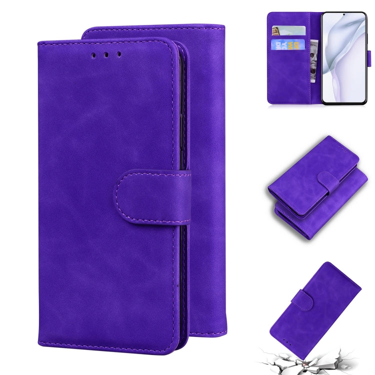 For Huawei P50 Pro Skin Feel Pure Color Flip Leather Phone Case