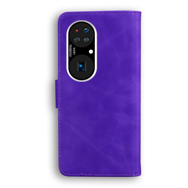 For Huawei P50 Pro Skin Feel Pure Color Flip Leather Phone Case