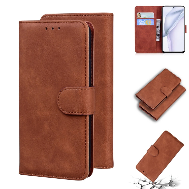 For Huawei P50 Pro Skin Feel Pure Color Flip Leather Phone Case