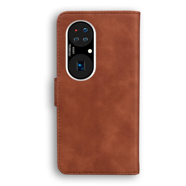 For Huawei P50 Pro Skin Feel Pure Color Flip Leather Phone Case