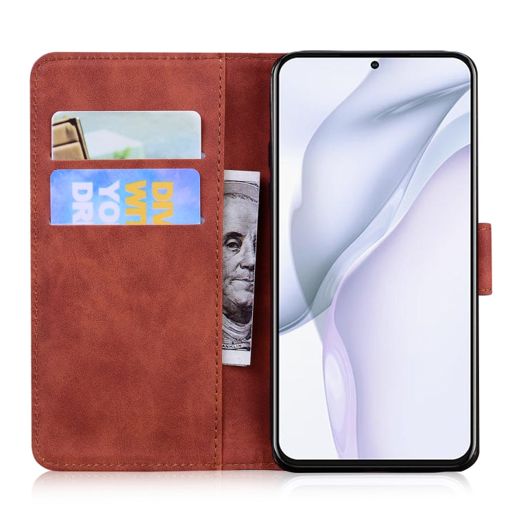 For Huawei P50 Pro Skin Feel Pure Color Flip Leather Phone Case