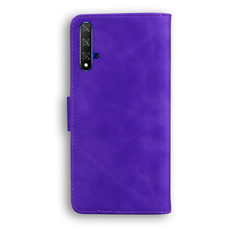 For Huawei nova 5T / Honor 20 Skin Feel Pure Color Flip Leather Phone Case
