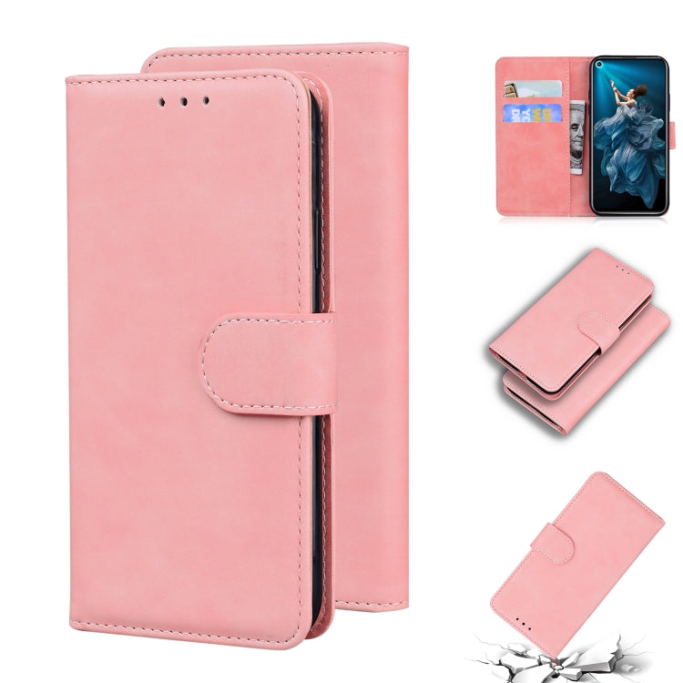 For Huawei nova 5T / Honor 20 Skin Feel Pure Color Flip Leather Phone Case