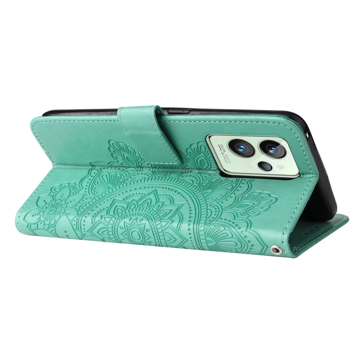 For OPPO Realme GT2 Pro 7-petal Flowers Embossing Pattern Horizontal Flip Leather Case