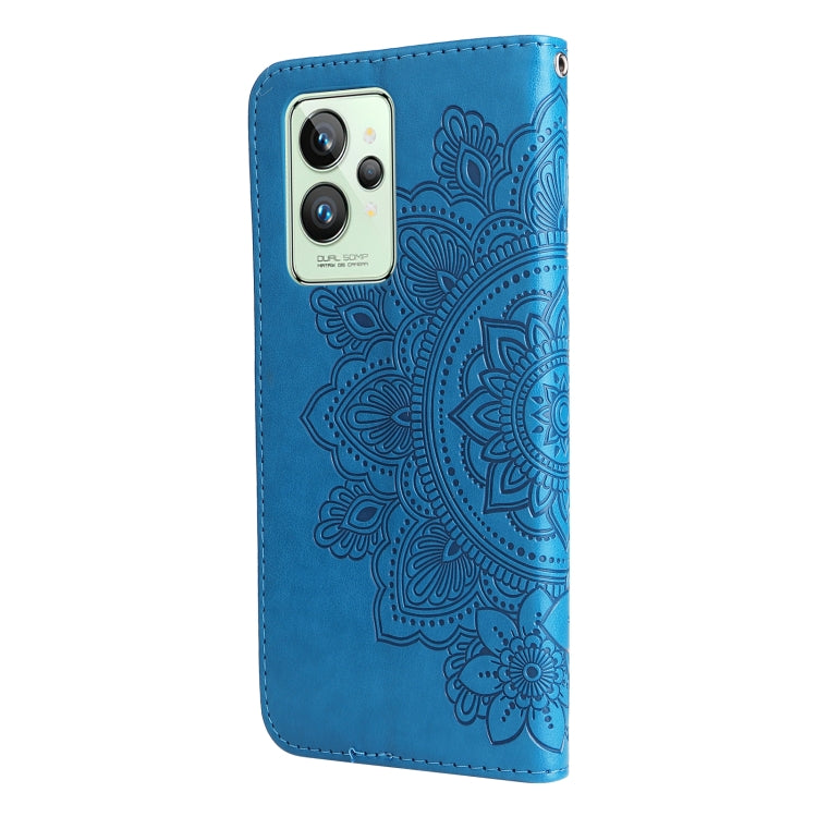 For OPPO Realme GT2 Pro 7-petal Flowers Embossing Pattern Horizontal Flip Leather Case