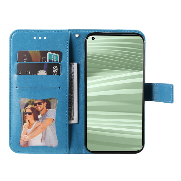 For OPPO Realme GT2 Pro 7-petal Flowers Embossing Pattern Horizontal Flip Leather Case