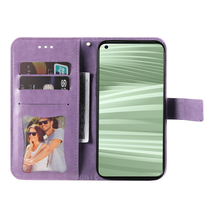 For OPPO Realme GT2 Pro 7-petal Flowers Embossing Pattern Horizontal Flip Leather Case