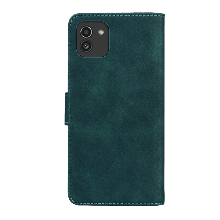 For Samsung Galaxy A03 166mm Skin Feel Pure Color Flip Leather Phone Case