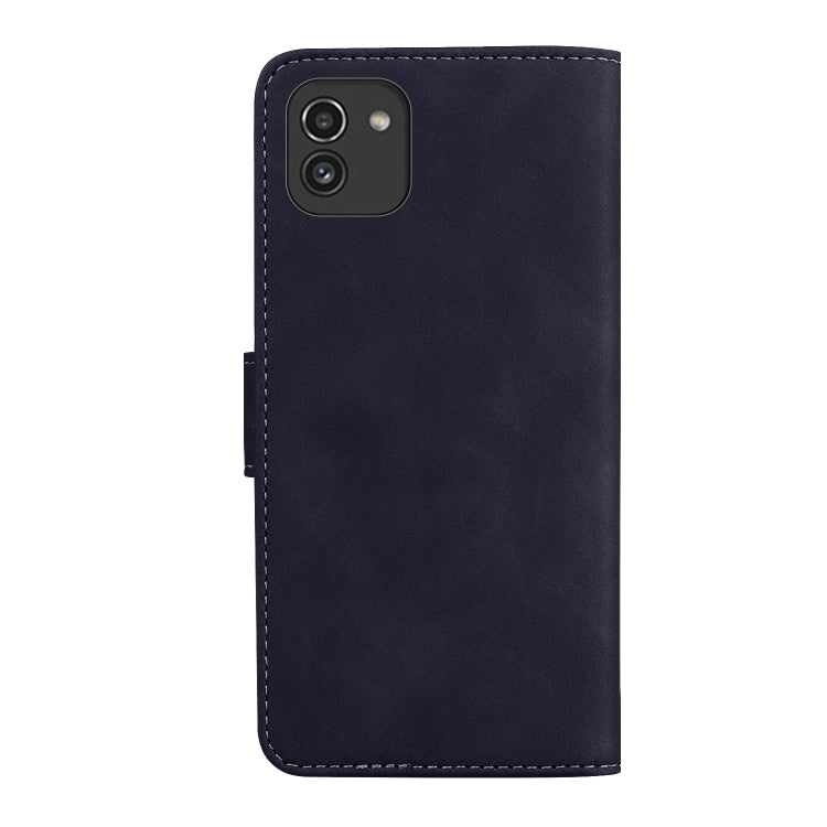 For Samsung Galaxy A03 166mm Skin Feel Pure Color Flip Leather Phone Case