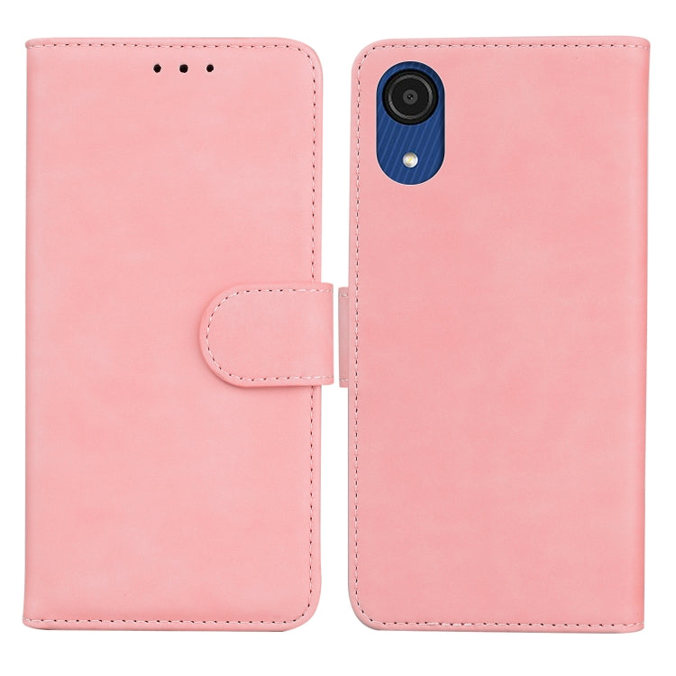 For Samsung Galaxy A03 Core Skin Feel Pure Color Flip Leather Phone Case