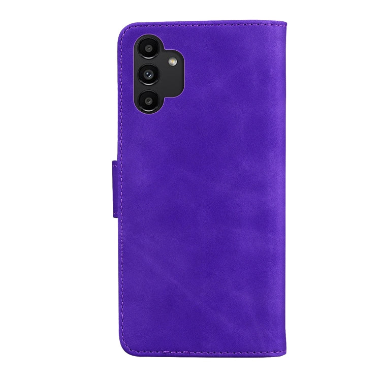 For Samsung Galaxy A13 4G Skin Feel Pure Color Flip Leather Phone Case