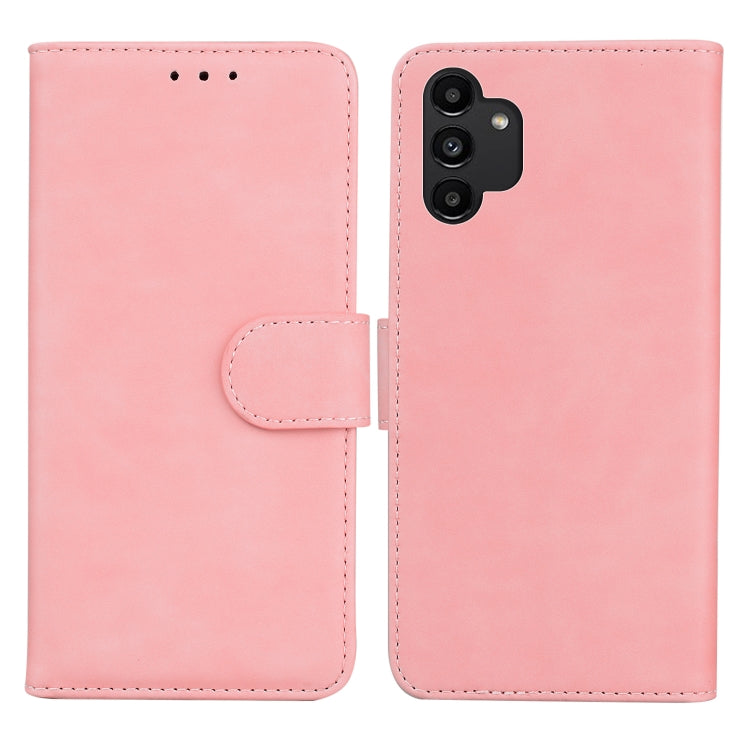 For Samsung Galaxy A13 4G Skin Feel Pure Color Flip Leather Phone Case