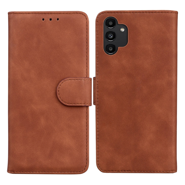 For Samsung Galaxy A13 4G Skin Feel Pure Color Flip Leather Phone Case