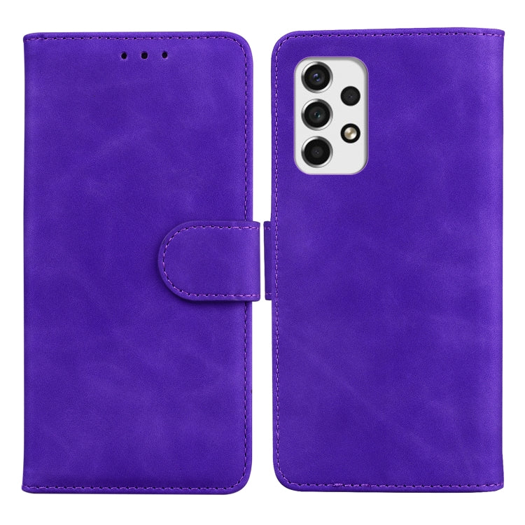 For Samsung Galaxy A53 5G Skin Feel Pure Color Flip Leather Phone Case