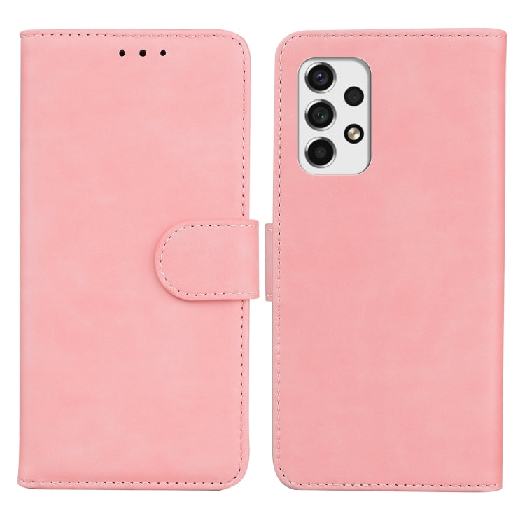 For Samsung Galaxy A73 5G Skin Feel Pure Color Flip Leather Phone Case