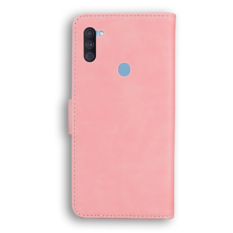 For Samsung Galaxy A11 EU Version Skin Feel Pure Color Flip Leather Phone Case
