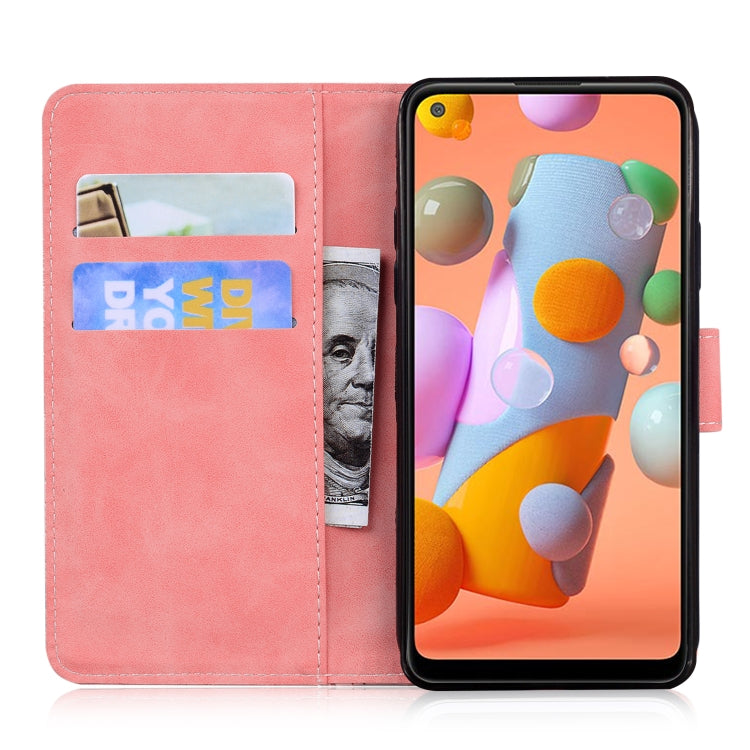 For Samsung Galaxy A11 EU Version Skin Feel Pure Color Flip Leather Phone Case