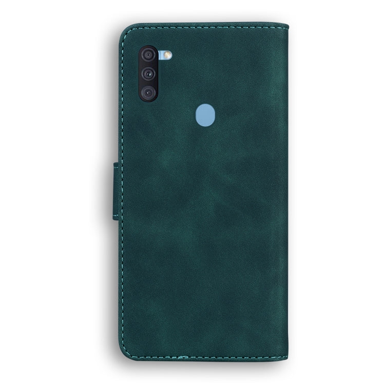 For Samsung Galaxy A11 EU Version Skin Feel Pure Color Flip Leather Phone Case