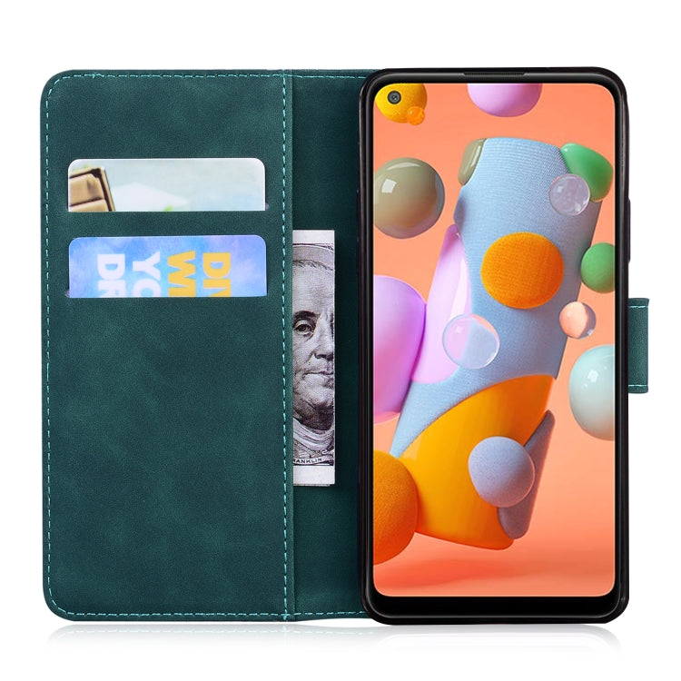 For Samsung Galaxy A11 EU Version Skin Feel Pure Color Flip Leather Phone Case