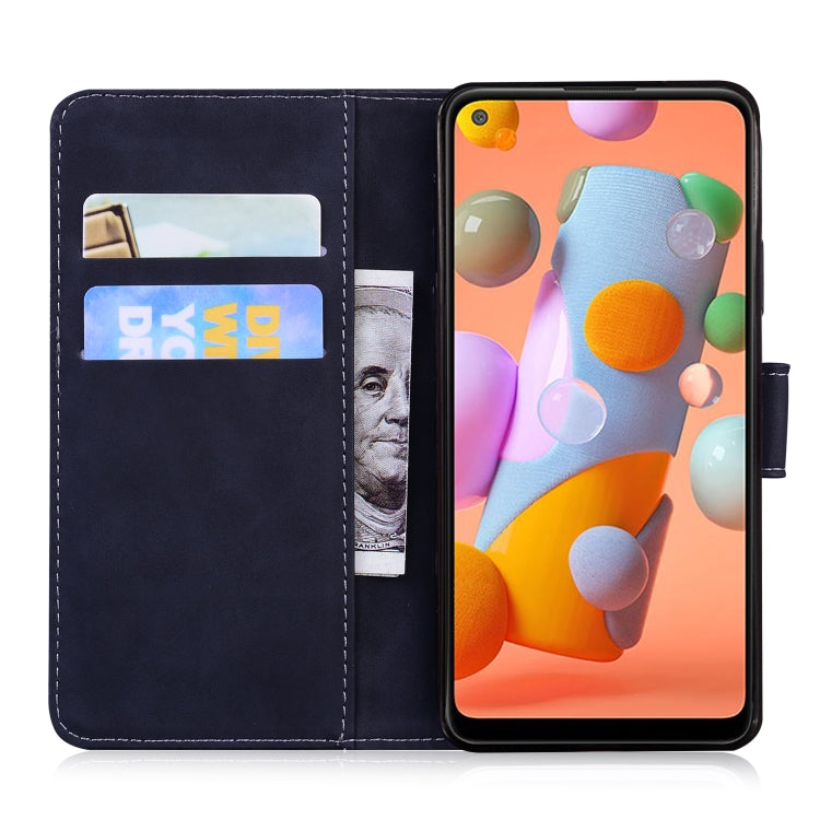 For Samsung Galaxy A11 EU Version Skin Feel Pure Color Flip Leather Phone Case