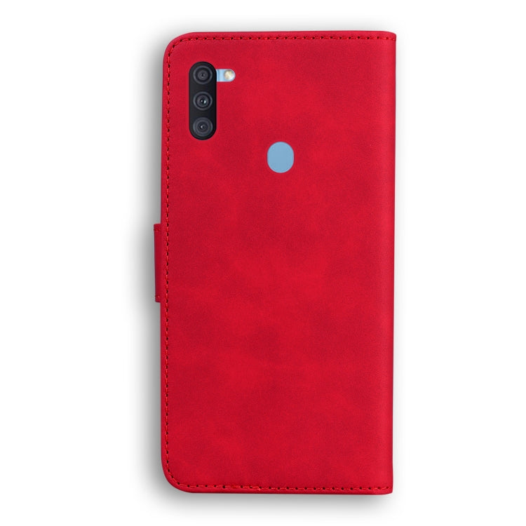 For Samsung Galaxy A11 EU Version Skin Feel Pure Color Flip Leather Phone Case