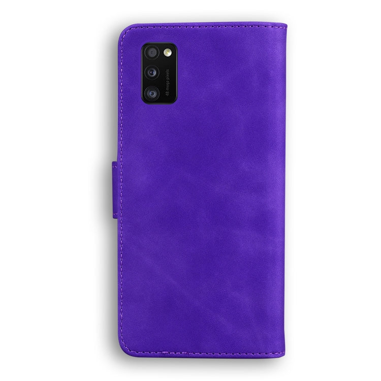For Samsung Galaxy A41 Skin Feel Pure Color Flip Leather Phone Case