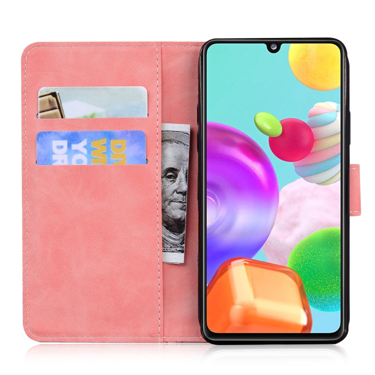 For Samsung Galaxy A41 Skin Feel Pure Color Flip Leather Phone Case
