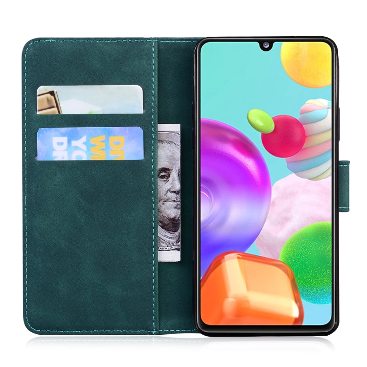 For Samsung Galaxy A41 Skin Feel Pure Color Flip Leather Phone Case