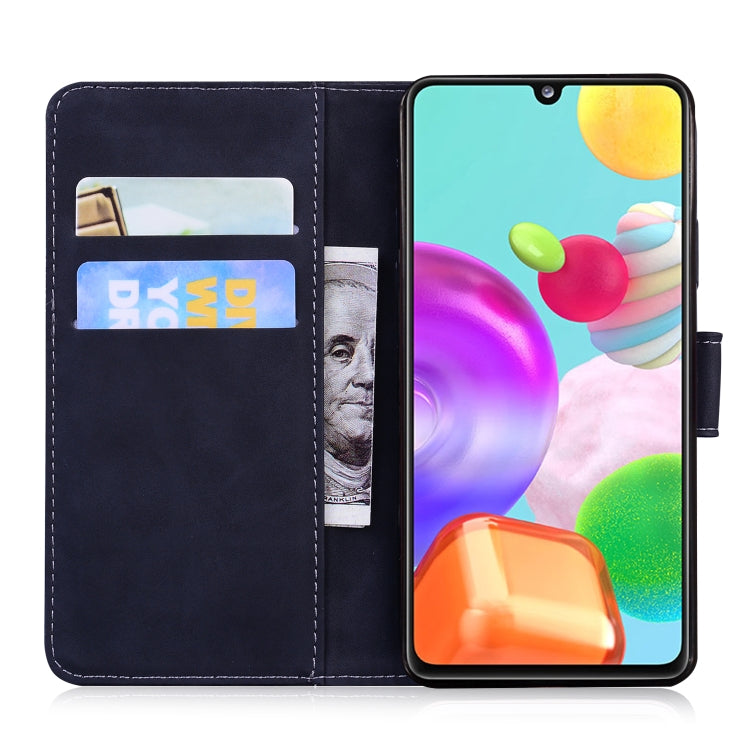 For Samsung Galaxy A41 Skin Feel Pure Color Flip Leather Phone Case