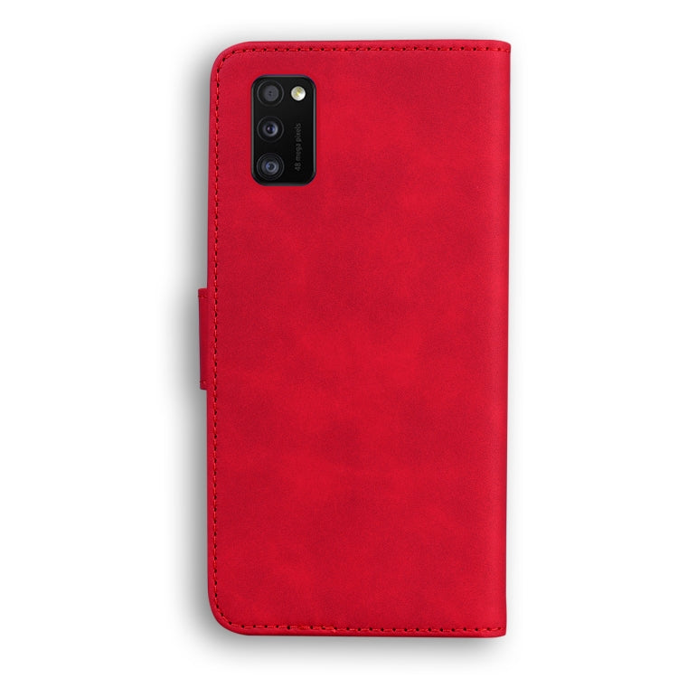 For Samsung Galaxy A41 Skin Feel Pure Color Flip Leather Phone Case