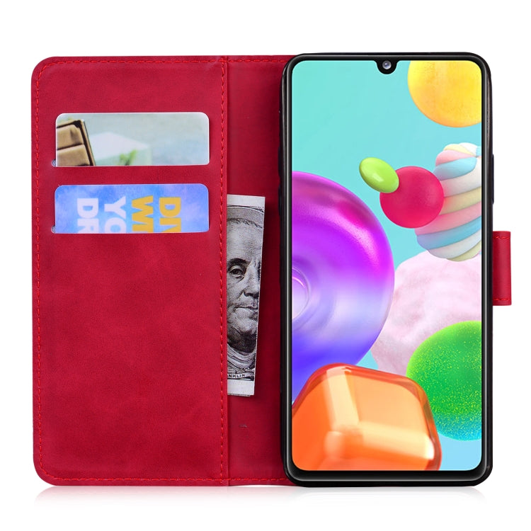 For Samsung Galaxy A41 Skin Feel Pure Color Flip Leather Phone Case