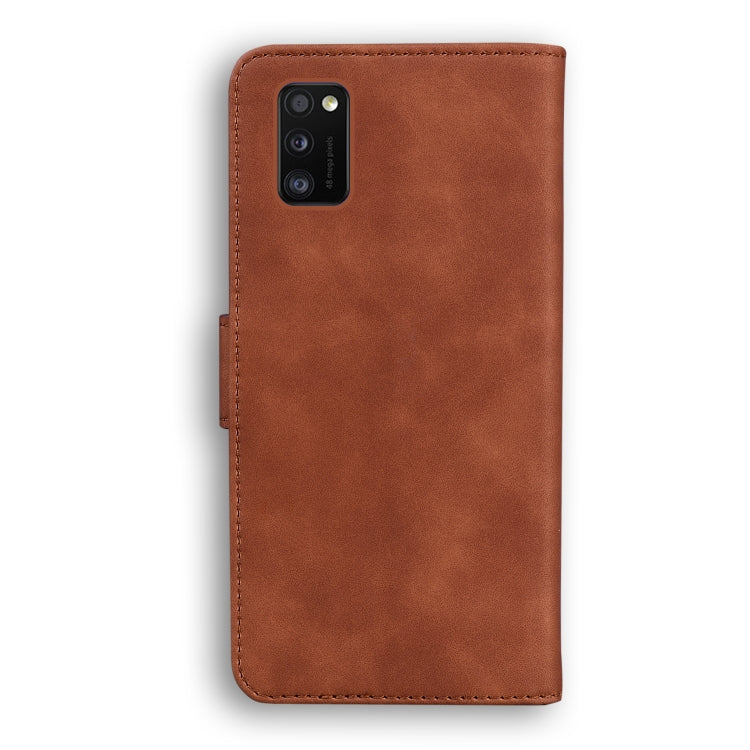 For Samsung Galaxy A41 Skin Feel Pure Color Flip Leather Phone Case