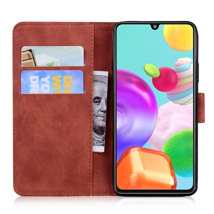 For Samsung Galaxy A41 Skin Feel Pure Color Flip Leather Phone Case