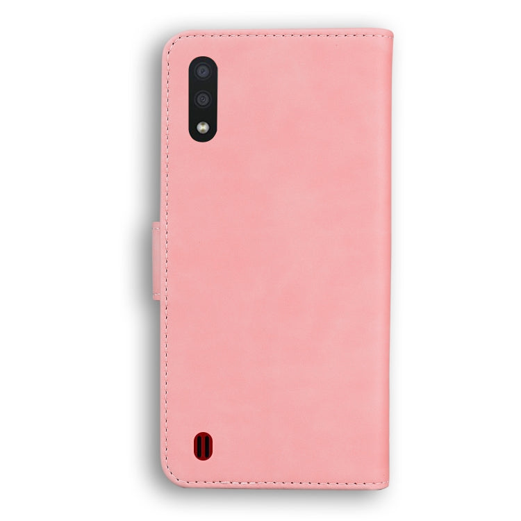 For Samsung Galaxy A01 Skin Feel Pure Color Flip Leather Phone Case