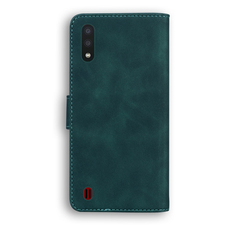 For Samsung Galaxy A01 Skin Feel Pure Color Flip Leather Phone Case