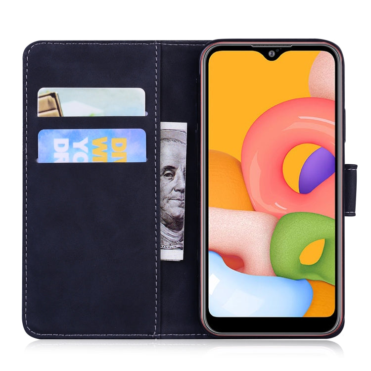 For Samsung Galaxy A01 Skin Feel Pure Color Flip Leather Phone Case
