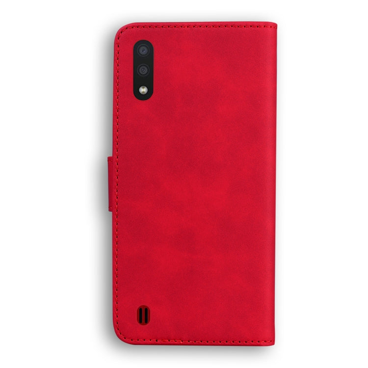 For Samsung Galaxy A01 Skin Feel Pure Color Flip Leather Phone Case