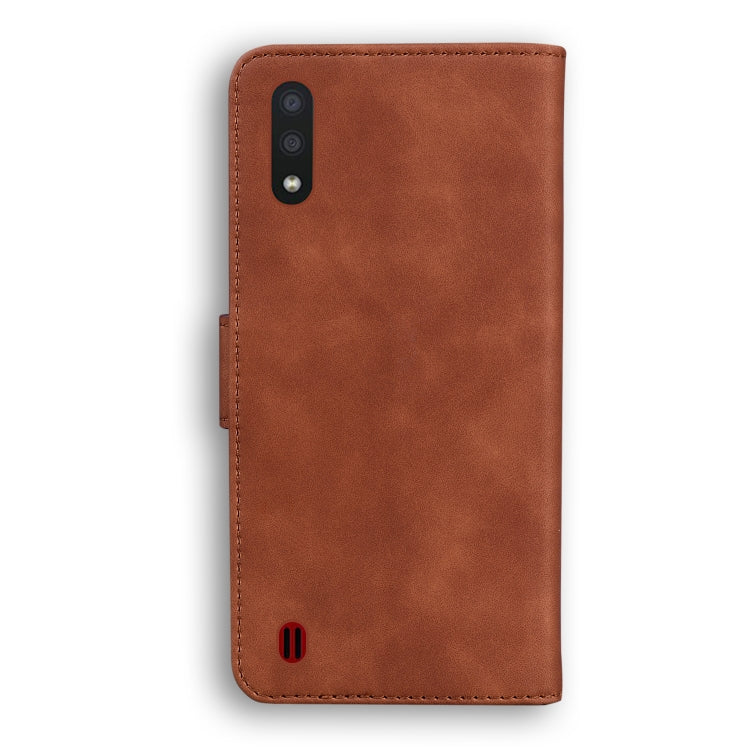 For Samsung Galaxy A01 Skin Feel Pure Color Flip Leather Phone Case