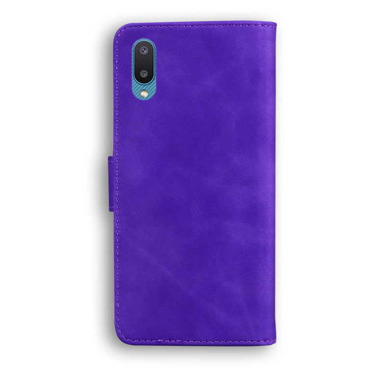 For Samsung Galaxy A02 / M02 Skin Feel Pure Color Flip Leather Phone Case