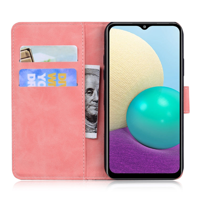 For Samsung Galaxy A02 / M02 Skin Feel Pure Color Flip Leather Phone Case