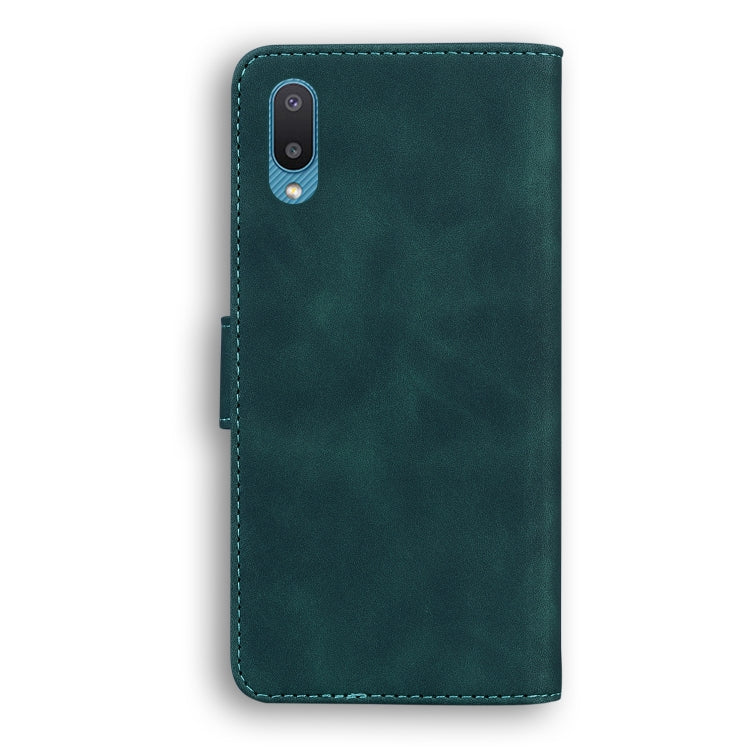 For Samsung Galaxy A02 / M02 Skin Feel Pure Color Flip Leather Phone Case