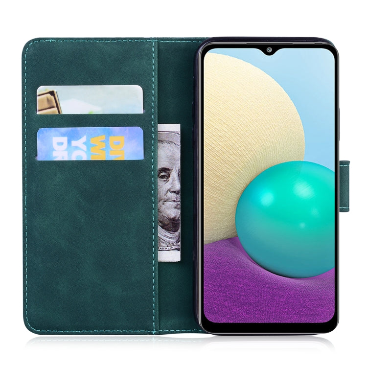 For Samsung Galaxy A02 / M02 Skin Feel Pure Color Flip Leather Phone Case
