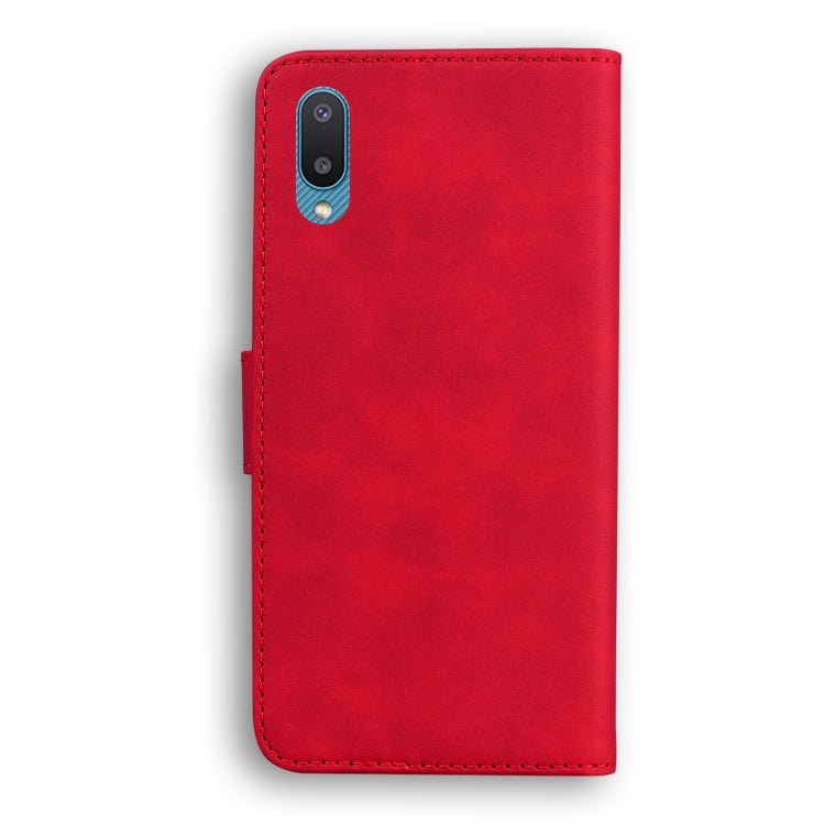 For Samsung Galaxy A02 / M02 Skin Feel Pure Color Flip Leather Phone Case