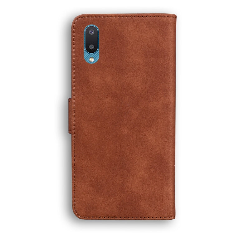 For Samsung Galaxy A02 / M02 Skin Feel Pure Color Flip Leather Phone Case
