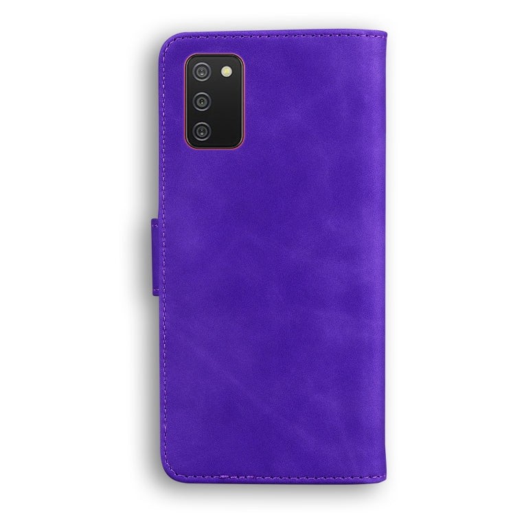 For Samsung Galaxy A02s 164.2mm Skin Feel Pure Color Flip Leather Phone Case
